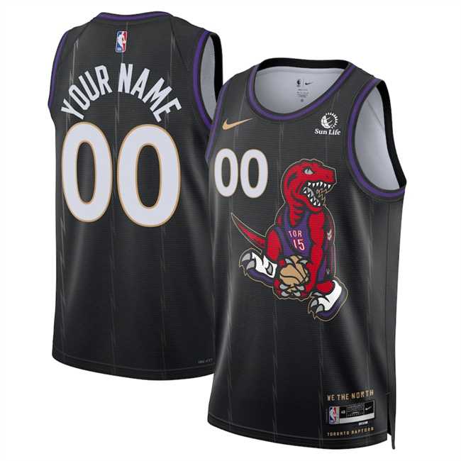 Mens Toronto Raptors Active Player Custom Black 2024-25 City Edition Stitched Basketball Jersey